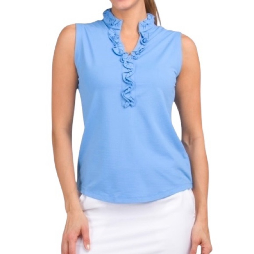 G Lifestyle Ruffled Sleeveless Blouse - Picture 2 of 5